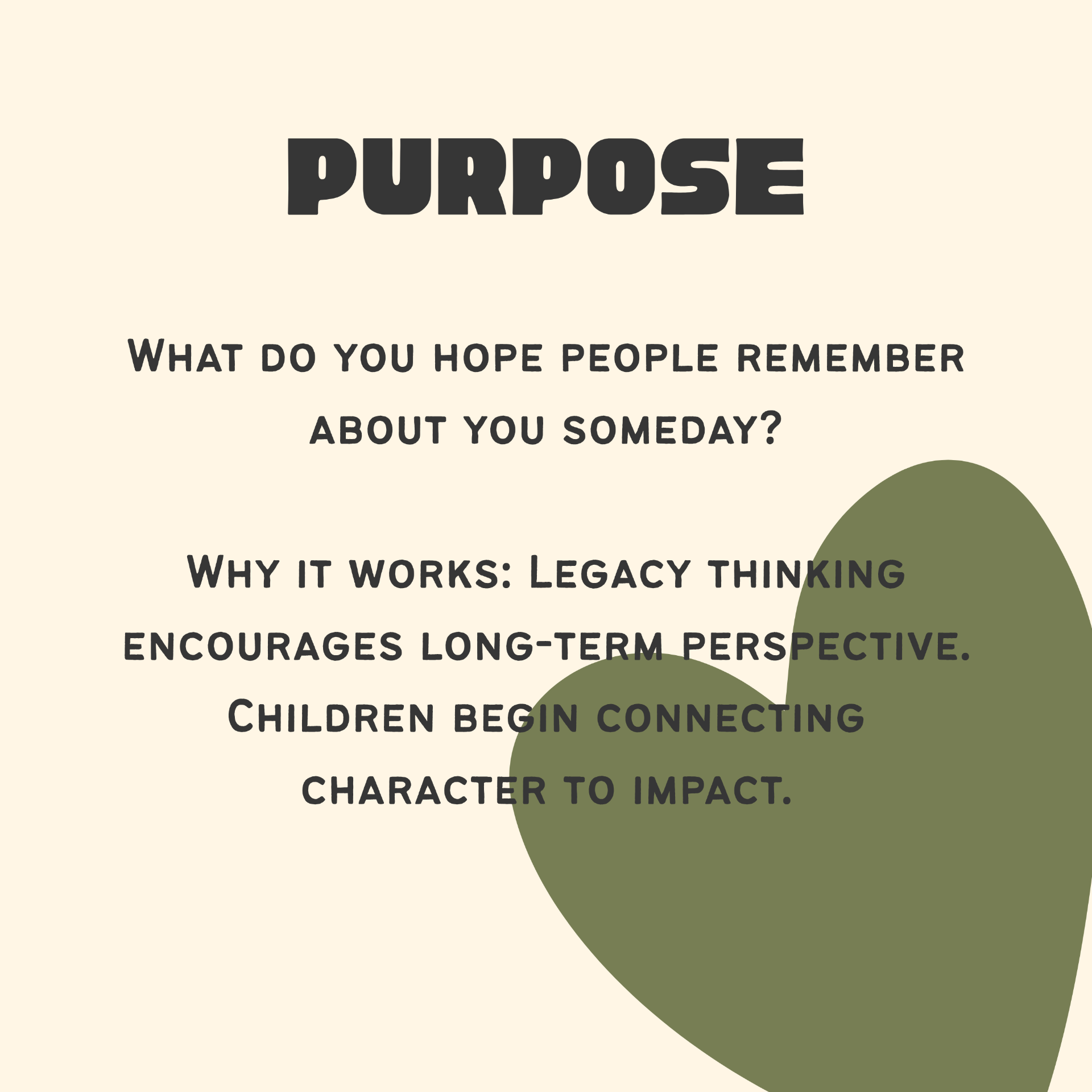 Purpose card from The Analog Family Conversation Deck